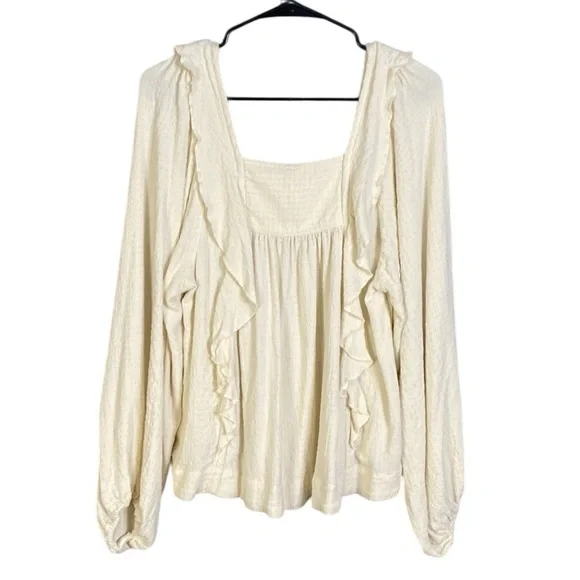 Free People Bonny Blouse in Cream Women's Small - Picture 3 of 8